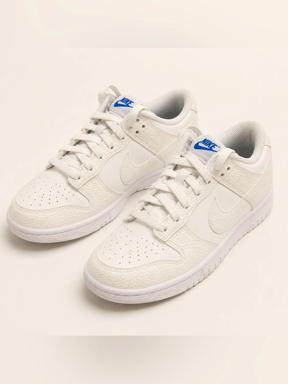 Nike • Dunk Low SE Sail Croc • Textured Leather Sneakers • 7Y / W 8.5